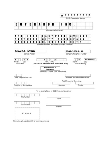 Thumbnail Emperador Brandy Quarterly Report 2020-q1