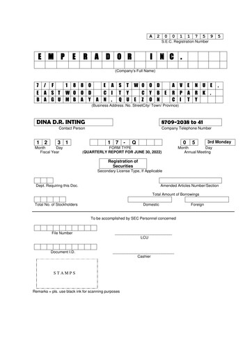 Thumbnail Emperador Brandy Quarterly Report 2022-q2