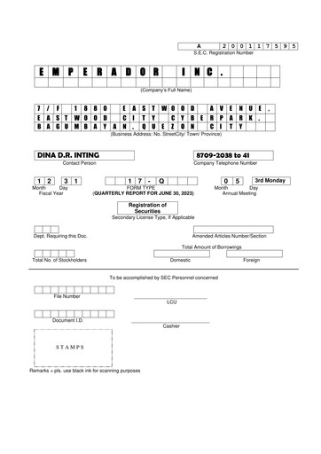 Thumbnail Emperador Brandy Quarterly Report 2023-q2