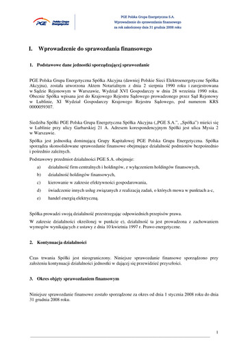 Thumbnail PGE Polska Financial Statement 2008