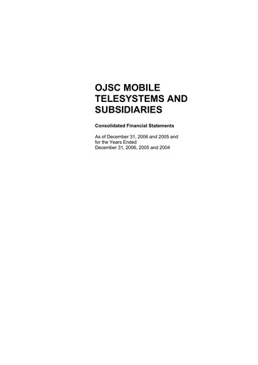 Thumbnail Mobile TeleSystems Financial Statement 2006
