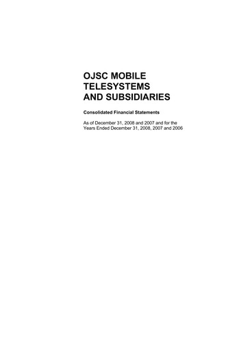 Thumbnail Mobile TeleSystems Financial Statement 2008