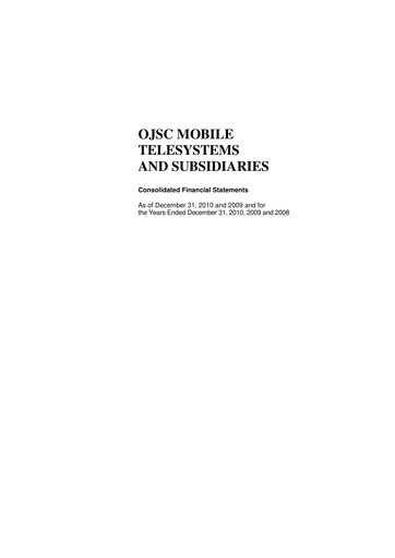 Thumbnail Mobile TeleSystems Financial Statement 2010