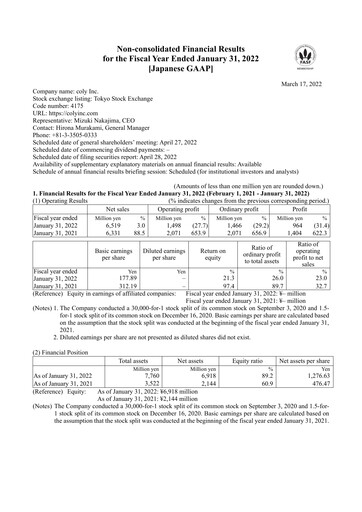 Thumbnail coly Financial Statement fy2021