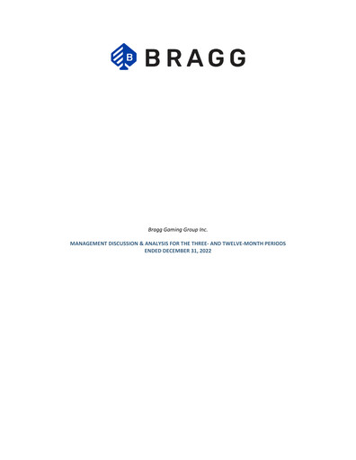 Thumbnail Bragg Gaming Group Annual Report 2022