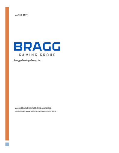 Miniature Bragg Gaming Group Rapport trimestriel 2019-q1