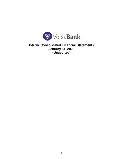 Vorschaubild VersaBank Finanzmitteilung 2020-q1