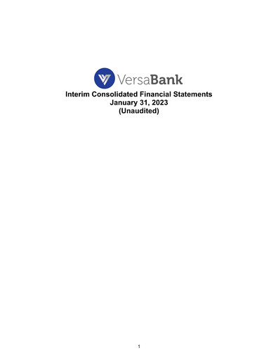 Vorschaubild VersaBank Finanzmitteilung 2023-q1