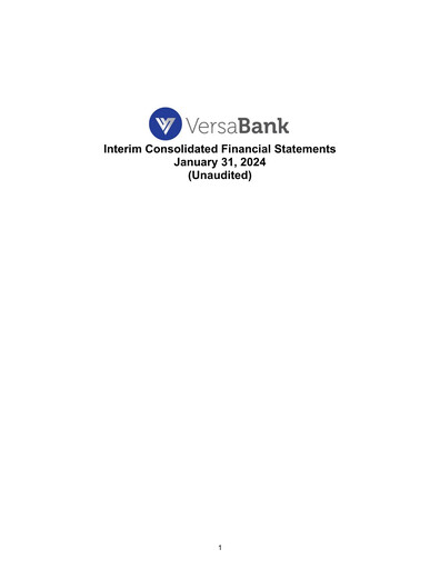 Vorschaubild VersaBank Finanzmitteilung 2024-q1