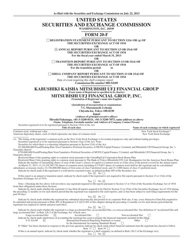 Thumbnail Mitsubishi UFJ Financial Annual Report 2013