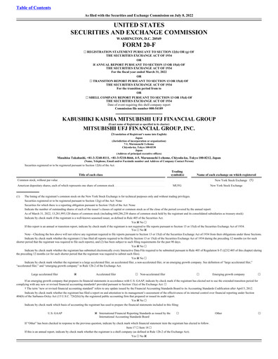 Thumbnail Mitsubishi UFJ Financial Annual Report 2022