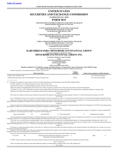 Thumbnail Mitsubishi UFJ Financial Annual Report 2026