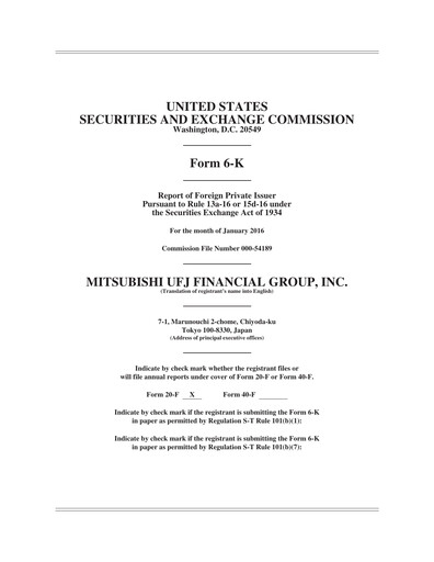 Thumbnail Mitsubishi UFJ Financial Half-year Report 2015-h1