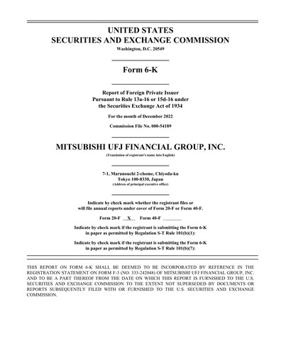 Thumbnail Mitsubishi UFJ Financial Half-year Report 2022-h1