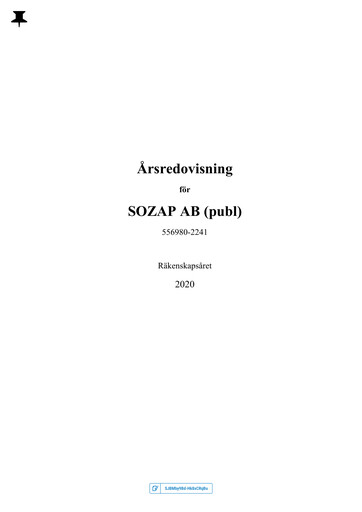 Miniature Sozap Rapport annuel 2020