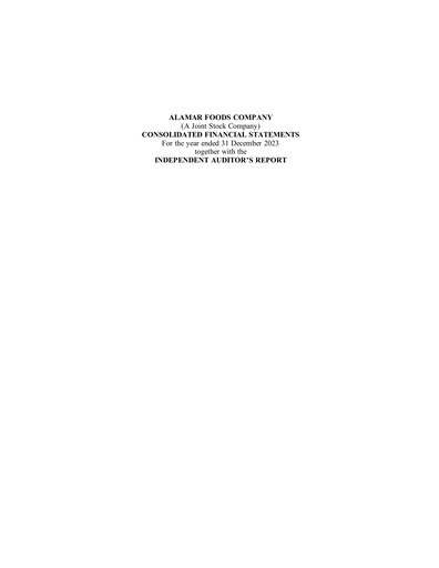 Thumbnail Alamar Foods Company Financial Statement 2023