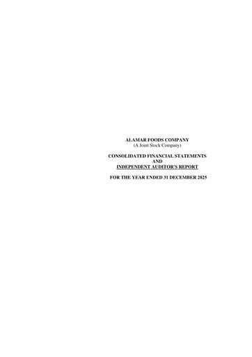 Thumbnail Alamar Foods Company Financial Statement 2025