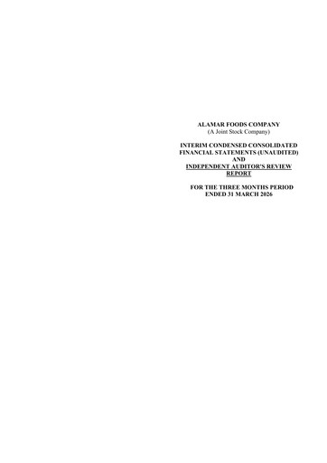 Thumbnail Alamar Foods Company Quarterly Report 2026-q1