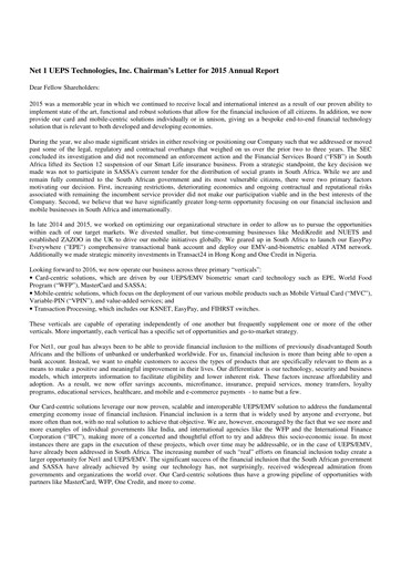 Thumbnail Lesaka Technologies Annual Report 2015