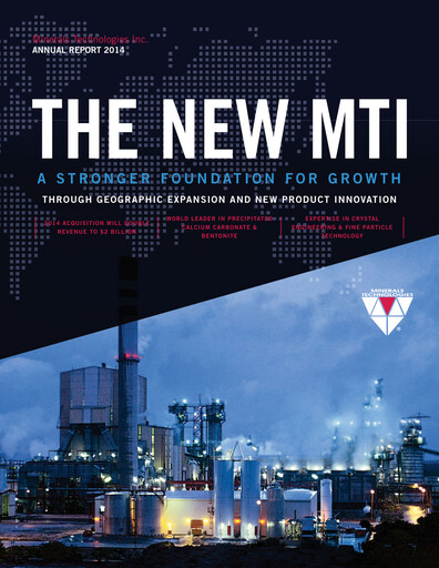 Thumbnail Minerals Technologies Annual Report 2014