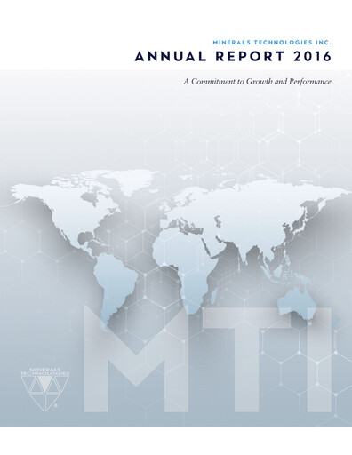 Thumbnail Minerals Technologies Annual Report 2016