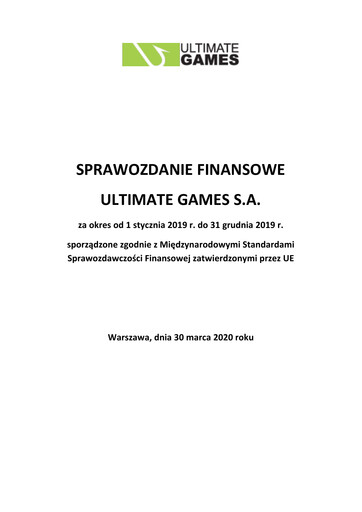 Thumbnail Ultimate Games Financial Statement 2019