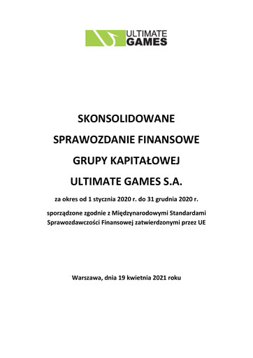 Thumbnail Ultimate Games Financial Statement 2020