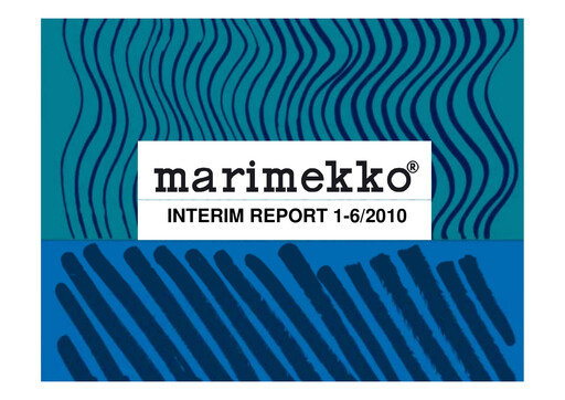Thumbnail Marimekko Half-year Report 2010-h1