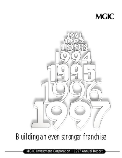 Miniature MGIC Investment
 Rapport annuel 1997