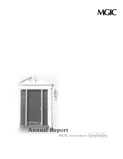 Miniature MGIC Investment
 Rapport annuel 1998