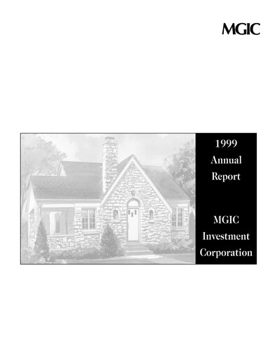 Miniature MGIC Investment
 Rapport annuel 1999