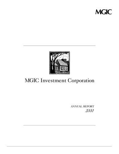 Miniature MGIC Investment
 Rapport annuel 2000