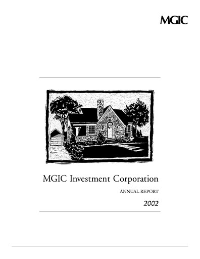 Miniature MGIC Investment
 Rapport annuel 2002