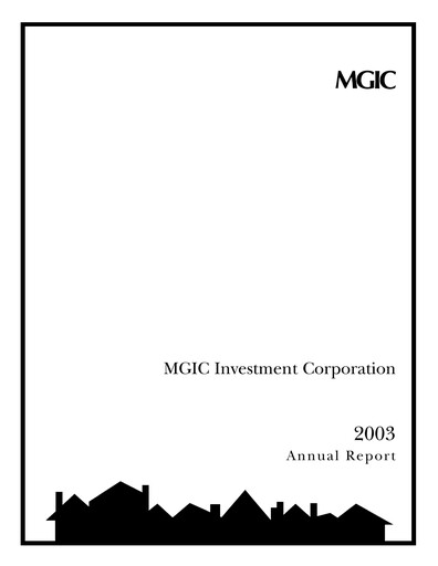 Miniature MGIC Investment
 Rapport annuel 2003