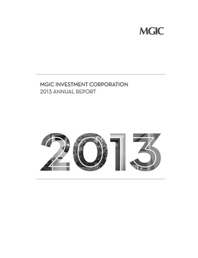 Miniature MGIC Investment
 Rapport annuel 2013