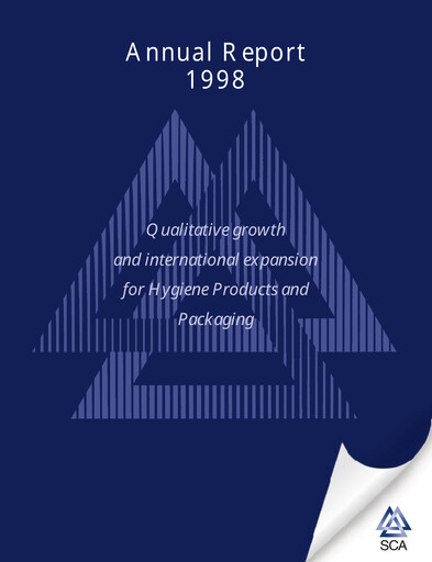 Thumbnail Svenska Cellulosa Aktiebolaget (SCA) Annual Report 1998
