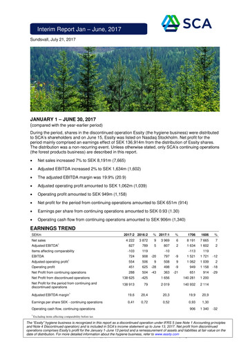 Vorschaubild Svenska Cellulosa Aktiebolaget (SCA) Halbjahresbericht 2017-h1