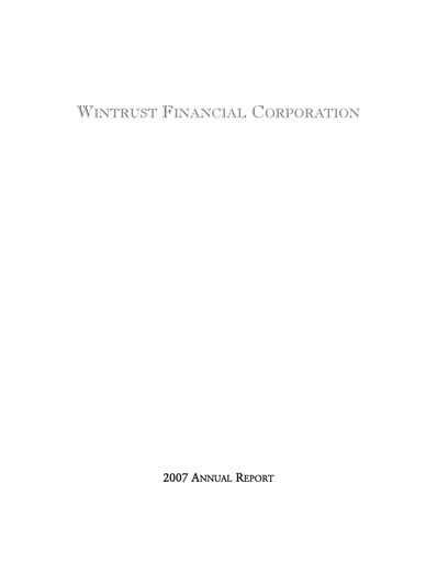 Thumbnail Wintrust Financial Annual Report 2007