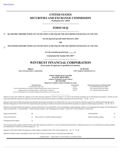 Thumbnail Wintrust Financial Quarterly Report 2024-q1