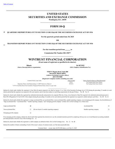 Thumbnail Wintrust Financial Quarterly Report 2025-q2