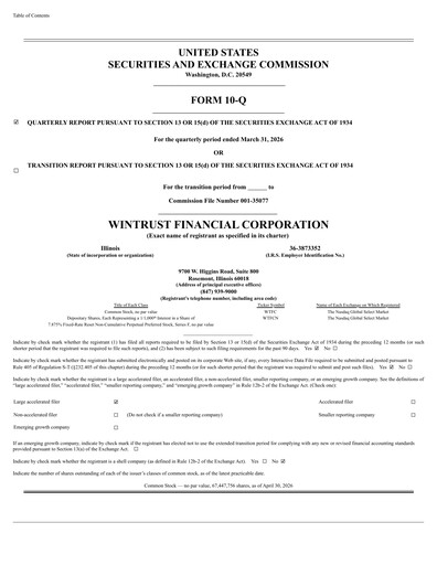 Thumbnail Wintrust Financial Quarterly Report 2026-q1