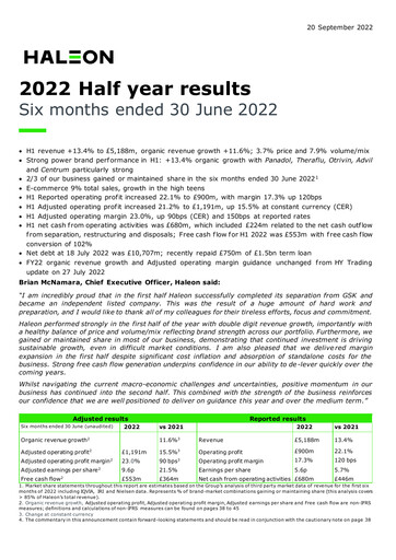 Vorschaubild Haleon Halbjahresbericht 2022-h1