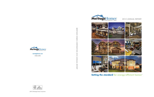 Miniature Meritage Homes Rapport annuel 2012