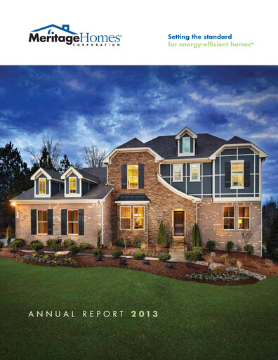 Miniature Meritage Homes Rapport annuel 2013