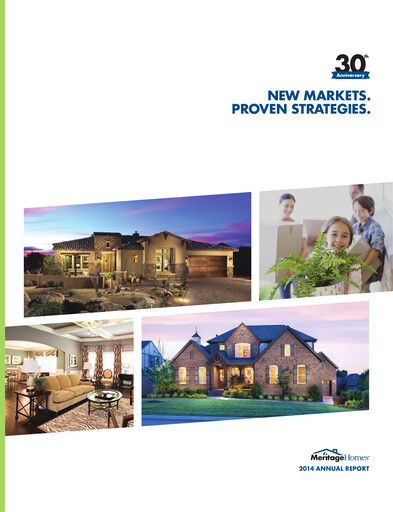 Miniature Meritage Homes Rapport annuel 2014