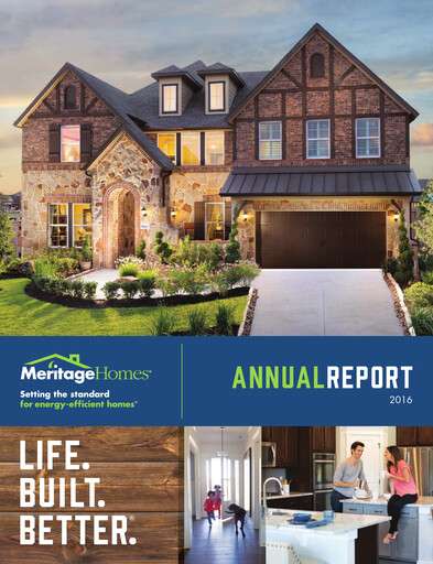 Miniature Meritage Homes Rapport annuel 2016