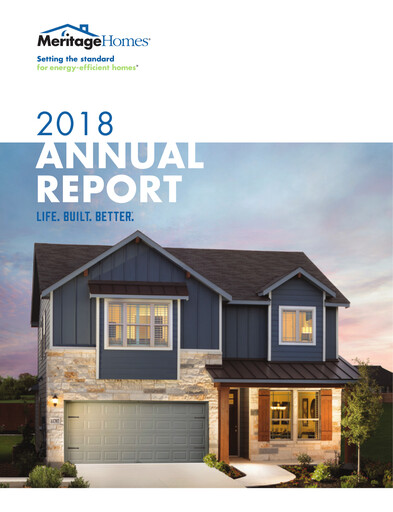 Miniature Meritage Homes Rapport annuel 2018