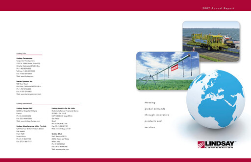 Vorschaubild Lindsay Corporation
 Jahresbericht 2007
