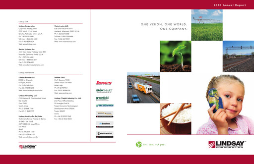 Vorschaubild Lindsay Corporation
 Jahresbericht 2010