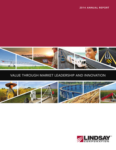 Vorschaubild Lindsay Corporation
 Jahresbericht 2014